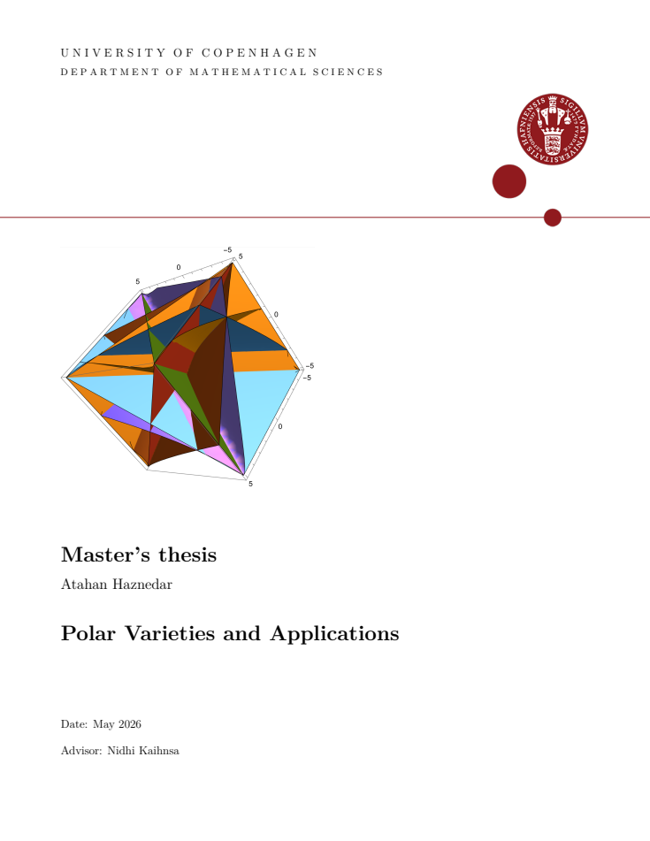 Polar Varieties and Applications — master’s thesis PDF — cover preview